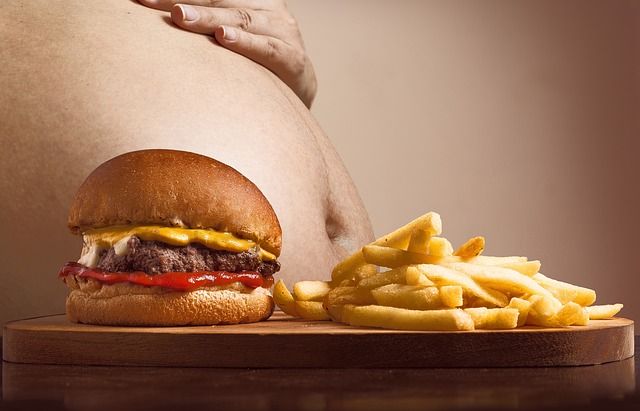 Velké břicho, hamburger a hranolky