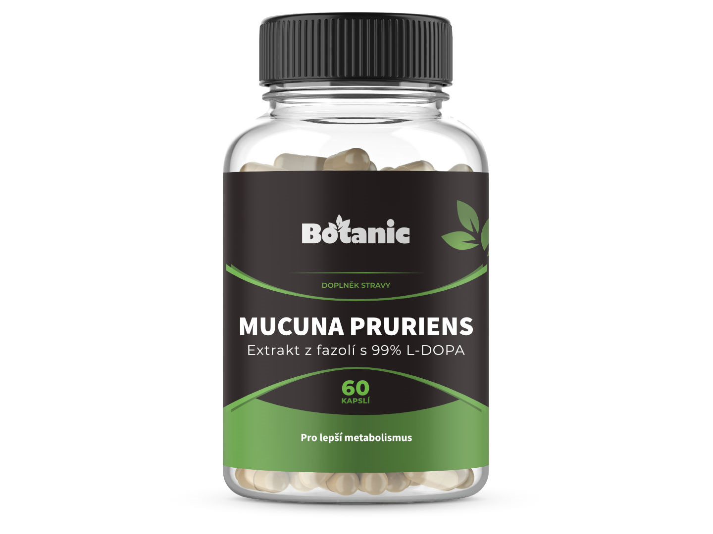 Botanic Mucuna pruriens - Extrakt z fazolí s 99% L-DOPA kapsle 60kap.