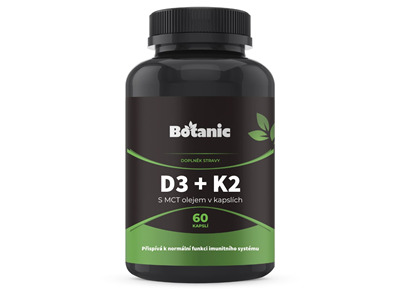 Vitamín D3 + K2 - s MCT olejem v kapslích 